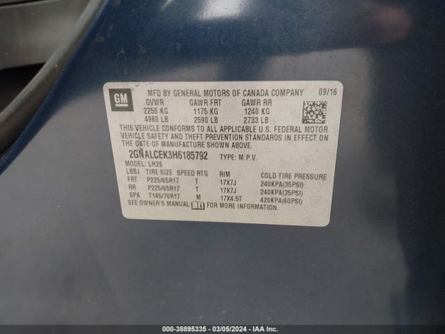 2GNALCEK3H6185792 Chevrolet EQUINOX LT