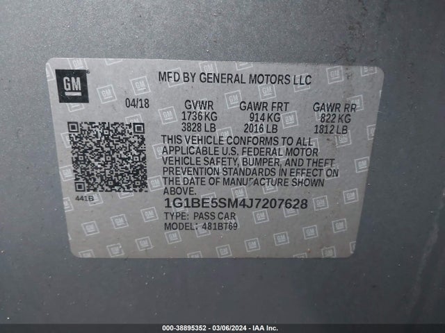 Chevrolet Cruze Lt Auto 2018 1G1BE5SM4J7207628 Image 9