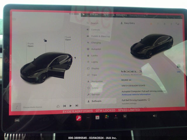 Tesla Model 3 Long Range/mid Range/standard Range/standard Range Plus 2019 5YJ3E1EA0KF313415 Image 7