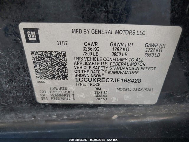 Chevrolet Silverado 1500 2lt 2018 1GCUKREC7JF168428 Image 9