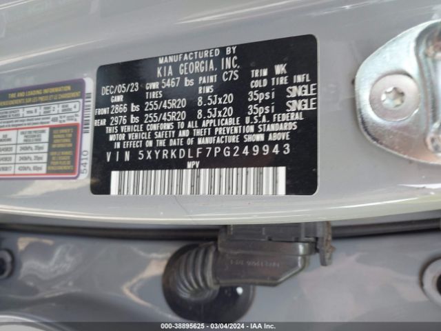 5XYRKDLF7PG249943 KIA Sorento Sx Prestige