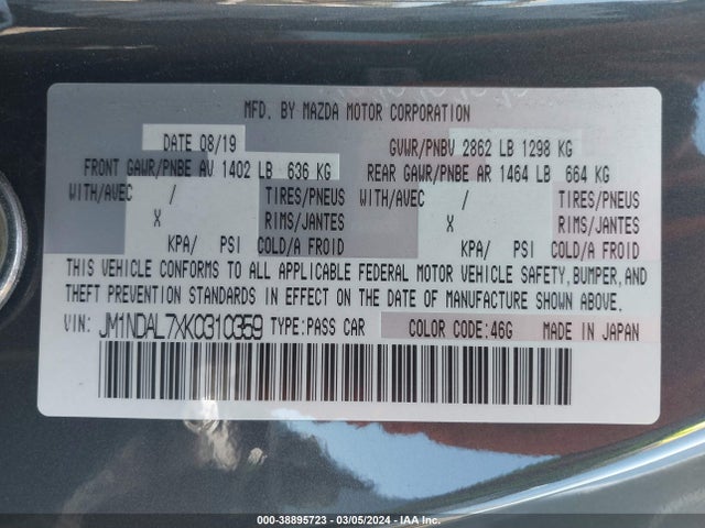 Mazda Mx-5 Miata Rf Club 2019 JM1NDAL7XK0310359 Image 9