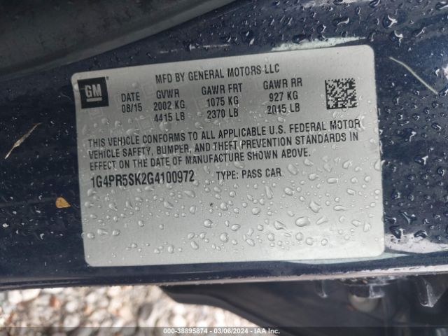 1G4PR5SK2G4100972 Buick Verano Convenience Group