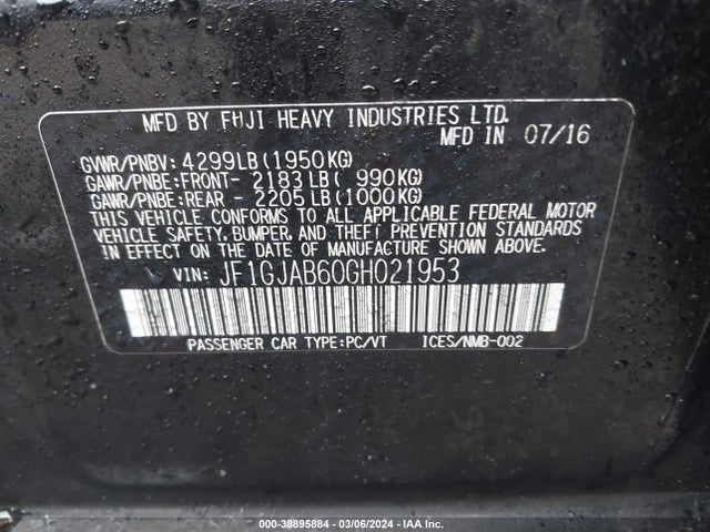 Subaru Impreza 2.0i Premium 2016 JF1GJAB60GH021953 Image 9