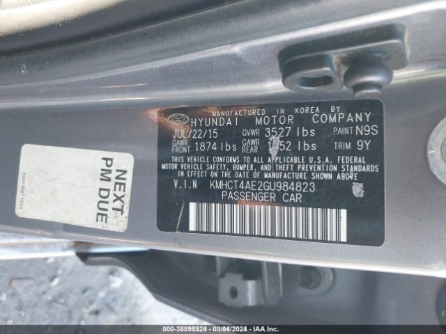 KMHCT4AE2GU984823 Hyundai ACCENT SE