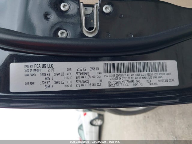 RAM 1500 Big Horn 2015 1C6RR6LM5FS580350 Image 9