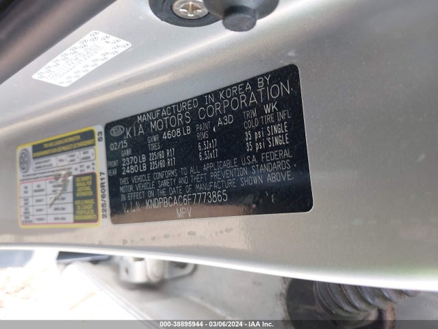 KIA Sportage Lx 2015 KNDPBCAC6F7773865 Image 9