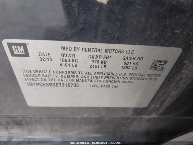 Chevrolet Cruze 1lt Auto 2014 1G1PC5SB3E7310703 Image 9