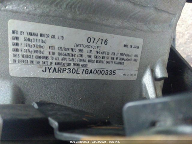 2016 YAMAHA FJR1300ES JYARP29E0GA000335 Photo 9