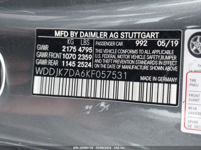 WDDJK7DA6KF057531 Mercedes-Benz SL 550