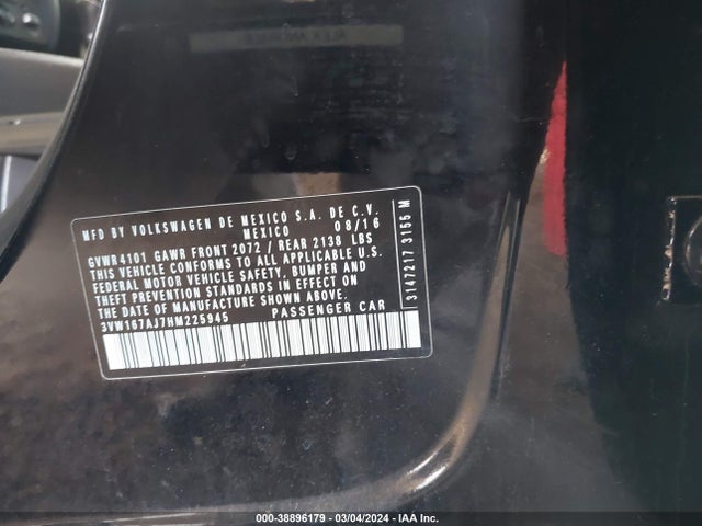 3VW167AJ7HM225945 Volkswagen Jetta 1.4t S