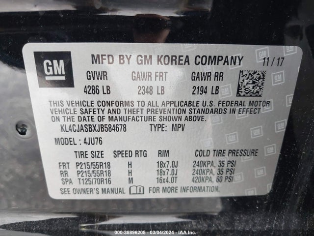 Buick Encore Preferred 2018 KL4CJASBXJB584678 Image 9
