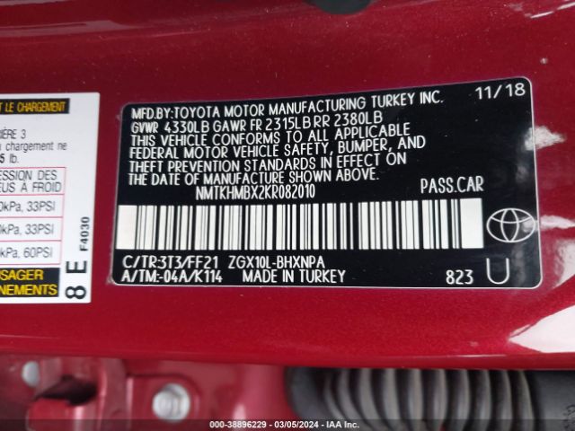 NMTKHMBX2KR082010 Toyota C-HR XLE