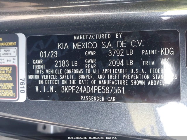 KIA Forte Lxs 2023 3KPF24AD4PE587561 Image 9