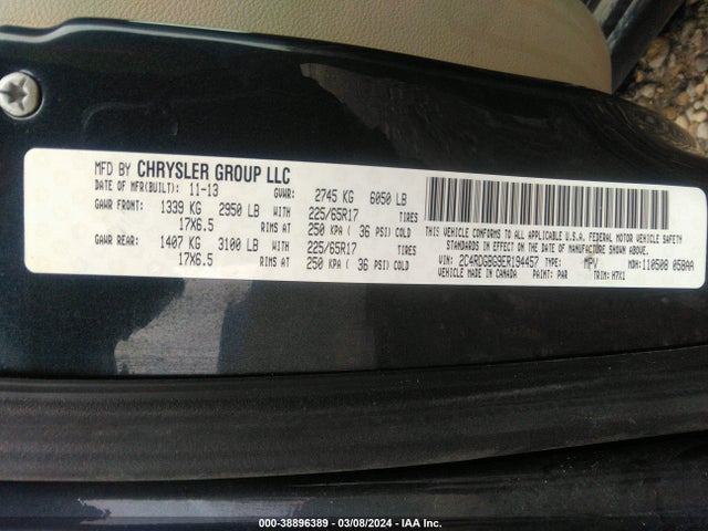 Dodge Grand Caravan American Value Pkg 2014 2C4RDGBG9ER194457 Image 9