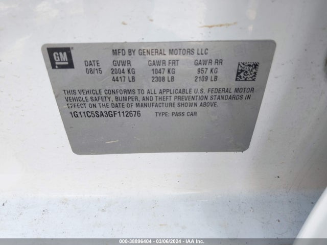 Chevrolet Malibu Limited Lt 2016 1G11C5SA3GF112676 Image 9