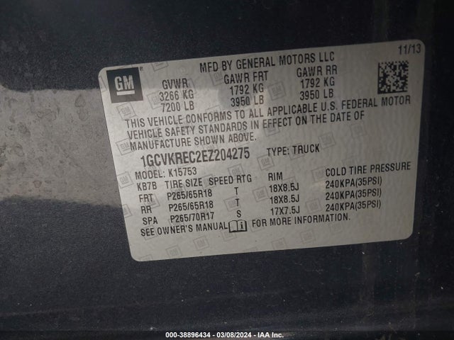 Chevrolet Silverado 1500 1lt 2014 1GCVKREC2EZ204275 Image 9