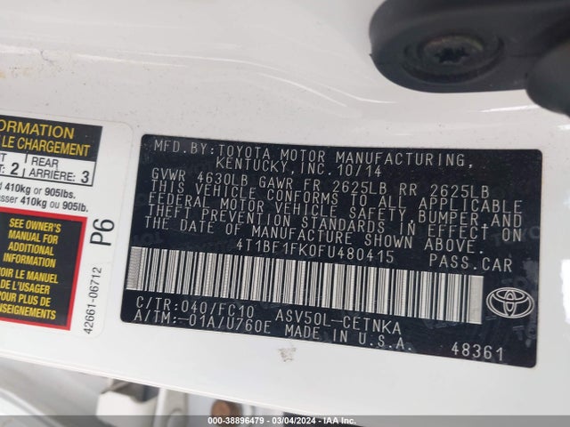 Toyota CAMRY LE 2015 4T1BF1FK0FU480415 Image 9