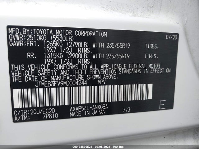 Toyota Rav4 Prime Xse 2021 JTMEB3FV9MD004244 Image 9