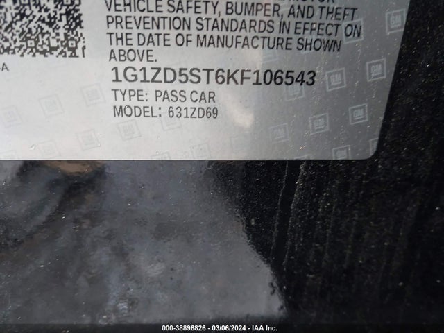 Chevrolet MALIBU LT 2019 1G1ZD5ST6KF106543 Image 9