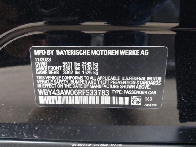 WBY43AW06RFS33783 BMW I4 Edrive35