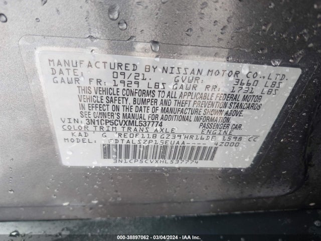 Nissan Kicks Sv Xtronic Cvt 2021 3N1CP5CVXML537774 Image 9
