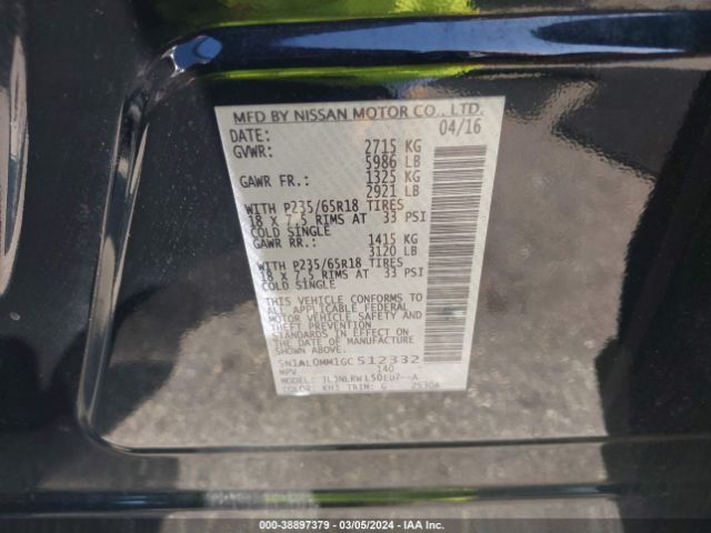5N1AL0MM1GC512332 Infiniti QX60
