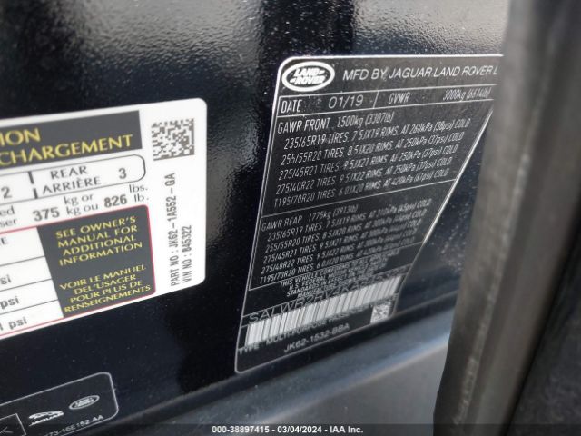 SALWR2RV4KA845322 Land Rover Range Rover Sport Hse