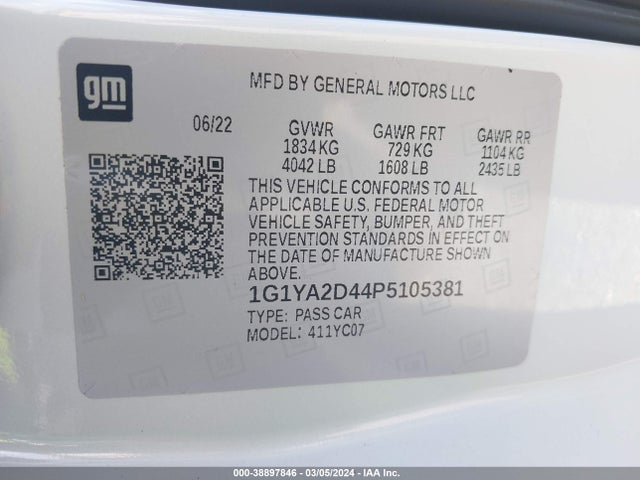 Chevrolet Corvette Stingray Rwd  1lt 2023 1G1YA2D44P5105381 Image 9