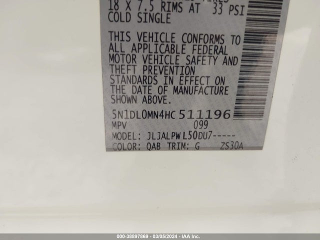 Infiniti QX60 2017 5N1DL0MN4HC511196 Image 9