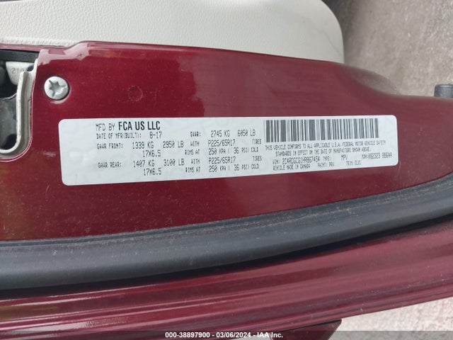 Dodge Grand Caravan Sxt 2017 2C4RDGCG1HR867454 Image 9
