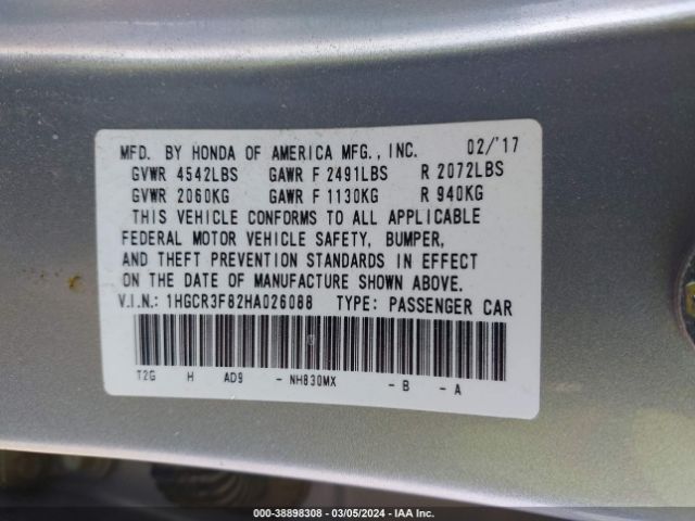 1HGCR3F82HA026088 Honda Accord Ex-l V6