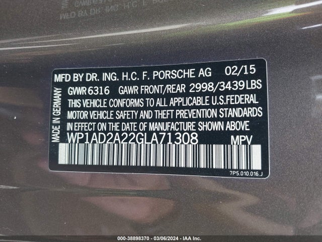 2016 PORSCHE CAYENNE WP1AD2A22GLA71308 Photo 8