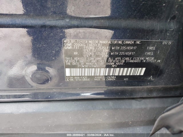 Toyota Rav4 Xle 2019 2T3W1RFV7KW007749 Image 9