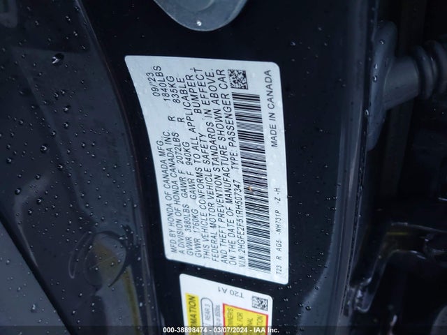 Honda Civic Sport 2024 2HGFE2F51RH507347 Image 9