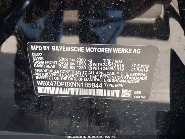 BMW X3 Sdrive30i 2022 WBX47DP0XNN185844 Image 9