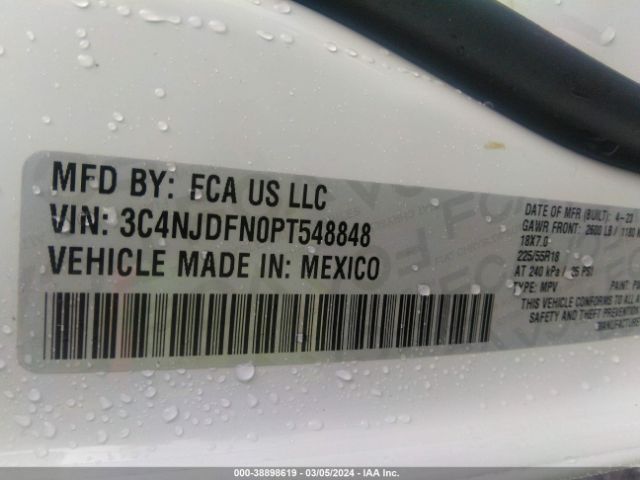 3C4NJDFN0PT548848 Jeep Compass Latitude Lux Fwd