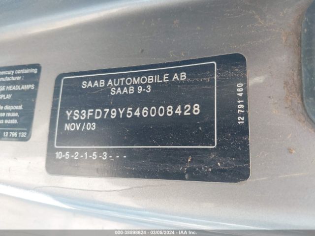 2004 SAAB 9-3 YS3FD79Y546008428 Photo 8