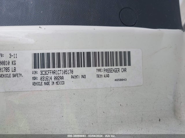 2012 FIAT 500 3C3CFFAR1CT105170 Photo 8