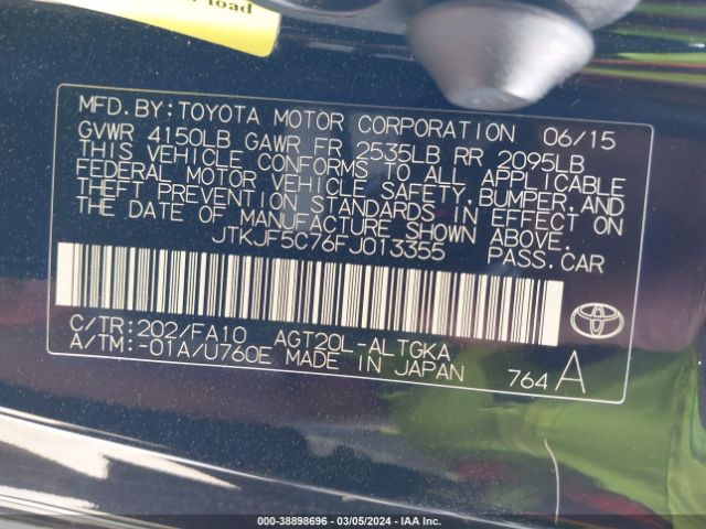 JTKJF5C76FJ013355 Scion TC