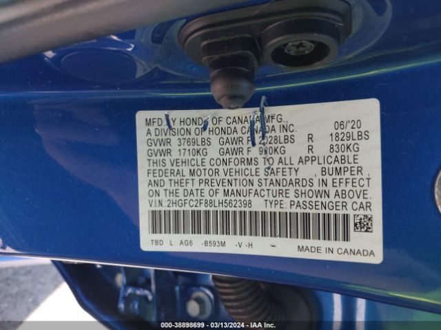 2HGFC2F88LH562398 Honda Civic Sport