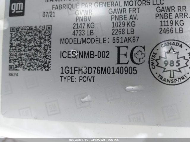 1G1FH3D76M0140905 Chevrolet Camaro Rwd  2ss