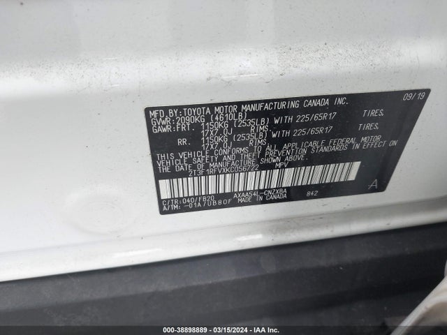 Toyota RAV4 LE 2019 2T3F1RFVXKC056722 Image 9