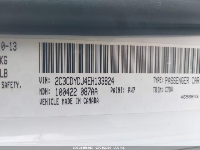 Dodge Challenger Srt8 Core 2014 2C3CDYDJ4EH133824 Image 9
