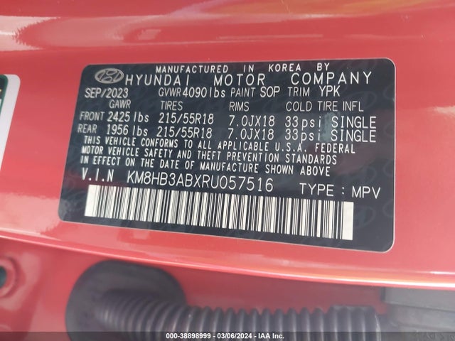 Hyundai Kona Sel 2024 KM8HB3ABXRU057516 Image 9