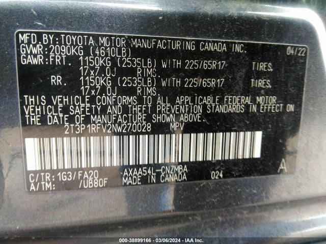 Toyota Rav4 Xle 2022 2T3P1RFV2NW270028 Image 9