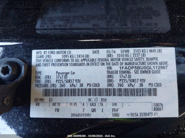 Ford C-max Hybrid Sel 2016 1FADP5BU0GL112967 Image 9