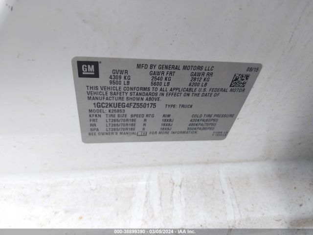 1GC2KUEG4FZ550175 Chevrolet Silverado 2500hd Wt