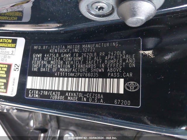 Toyota CAMRY SE 2023 4T1T11AK2PU766035 Image 9