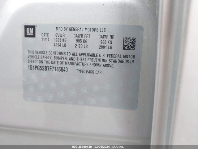 Chevrolet CRUZE LTZ 2015 1G1PG5SB7F7146040 Image 9